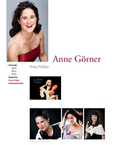 Sreenshot der Webseite von Anne Görner - Sopranistin